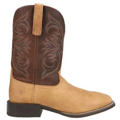 Мужские коричневые повседневные ботинки Ariat Sport Pardner Tooled Inlay Square Toe Cowboy 1004