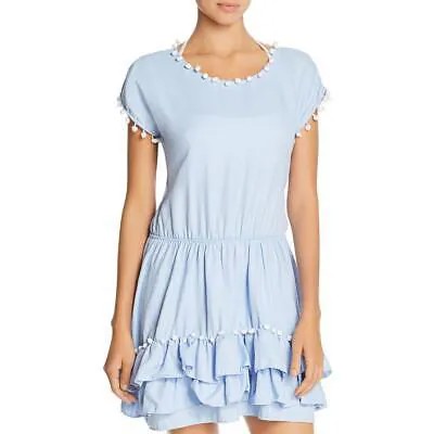 Женское пляжное мини-платье Peixoto Nissi Pom-Pom, накидка для плавания BHFO 0262