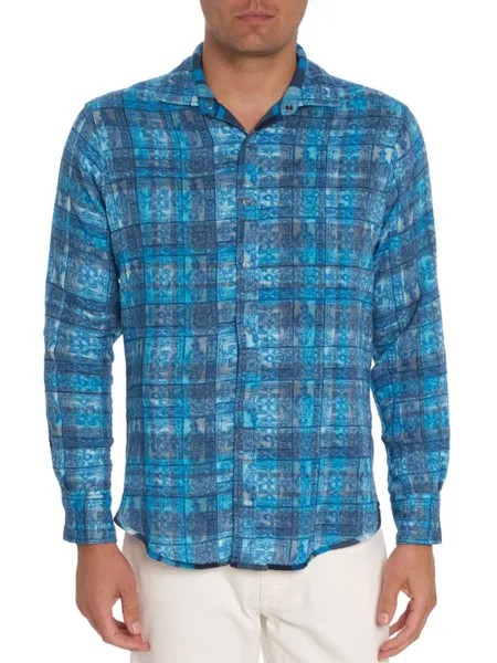 Двусторонняя хлопковая рубашка Tremblay Robert Graham, зеленый