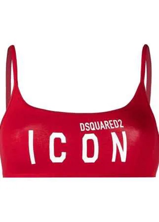 Dsquared2 спортивный бюстгальтер с принтом Icon