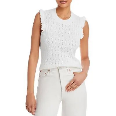 Paige Womens Gardenia Рубашка с оборками и круглым вырезом Майка Свитер Топ BHFO 5937