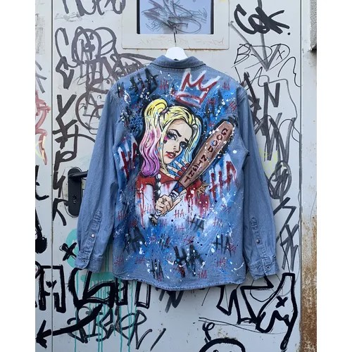 Джинсы  Джинсовая рубашка (Харли Квин), размер 52, голубой
