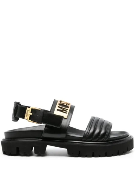 Moschino массивные сандалии с логотипом, черный