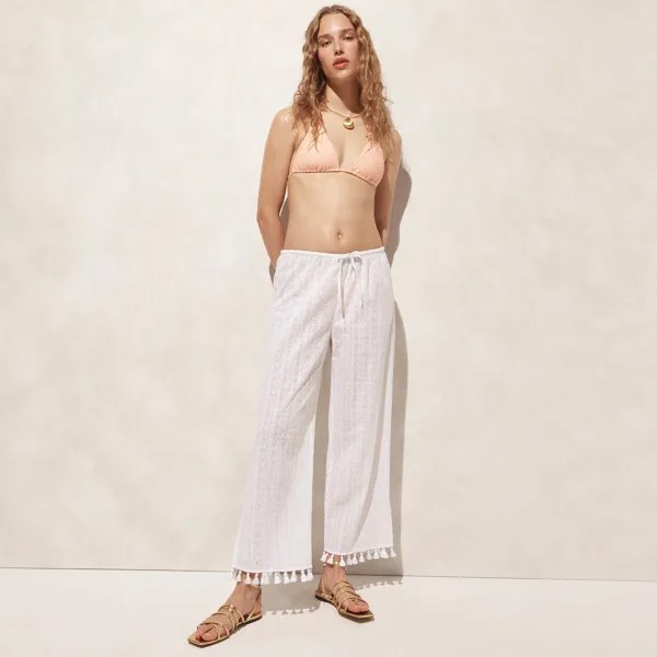 Пляжные брюки с люверсами и кисточками J.Crew, белый