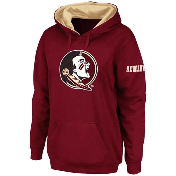 Женский пуловер с капюшоном Stadium Athletic Garnet Florida State Seminoles и большим логотипом