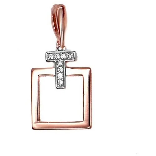Подвеска The Jeweller, красное золото, 585 проба, фианит, золотистый