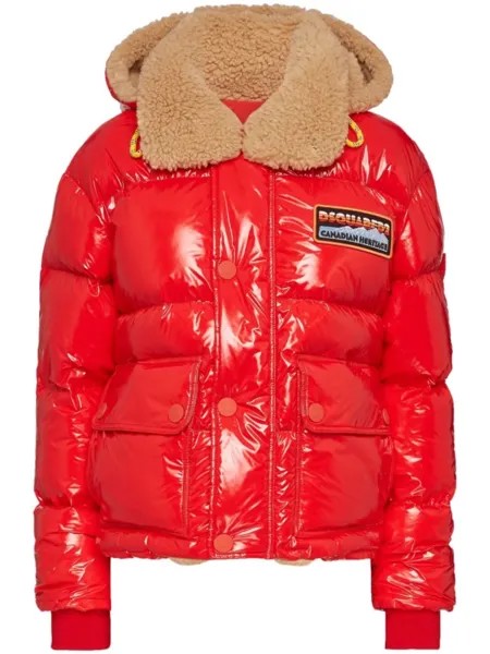 DSQUARED2 пуховик с логотипом, красный