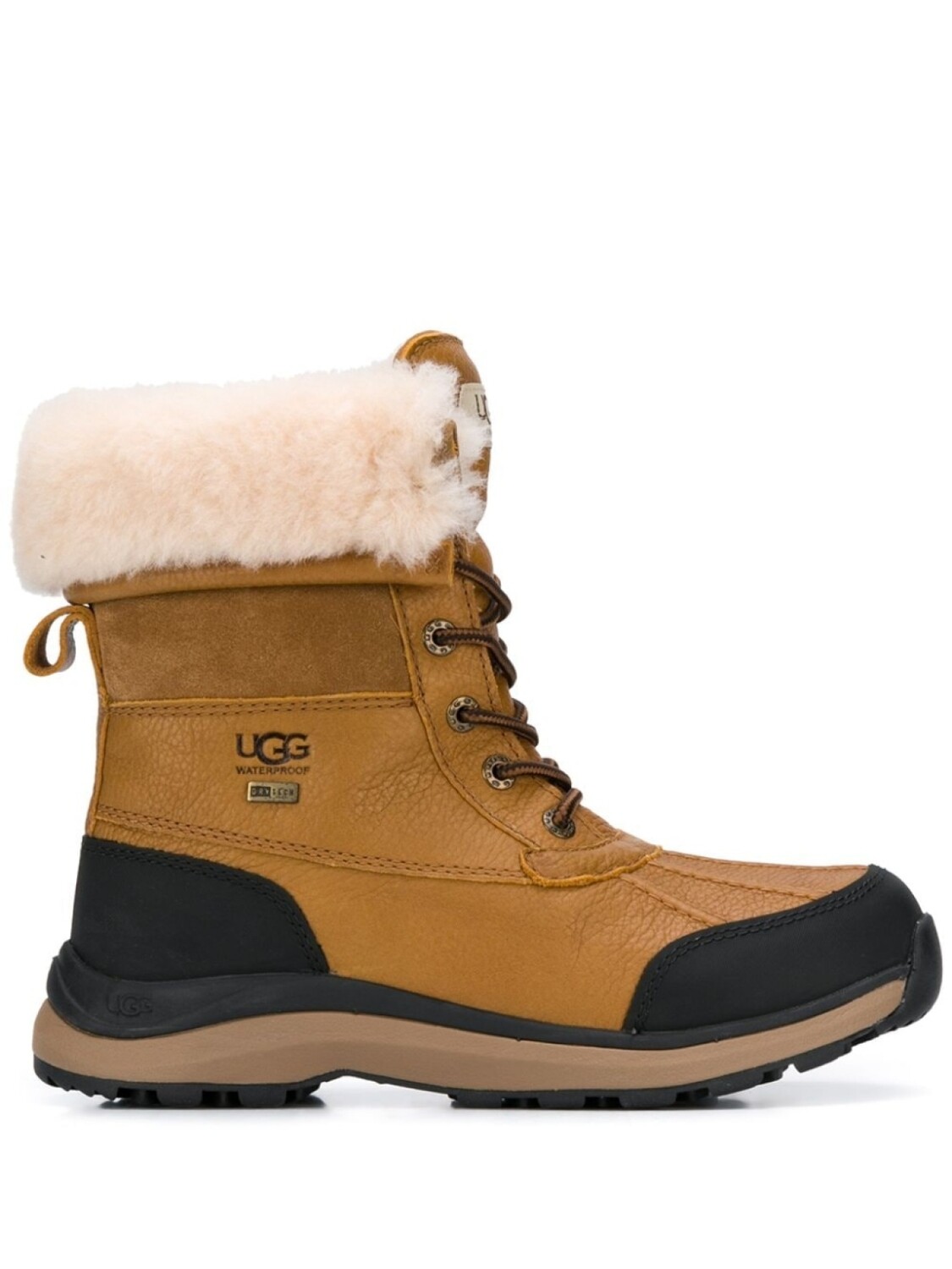 UGG ботинки на шнуровке с подкладкой из овчины, коричневый