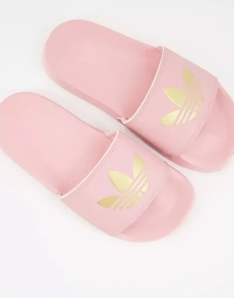 Розовые сандалии с логотипом в виде трилистника adidas Originals Adilette Lite Lite