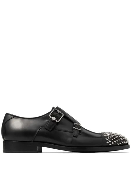 Jimmy Choo туфли монки Finnion с заклепками, черный