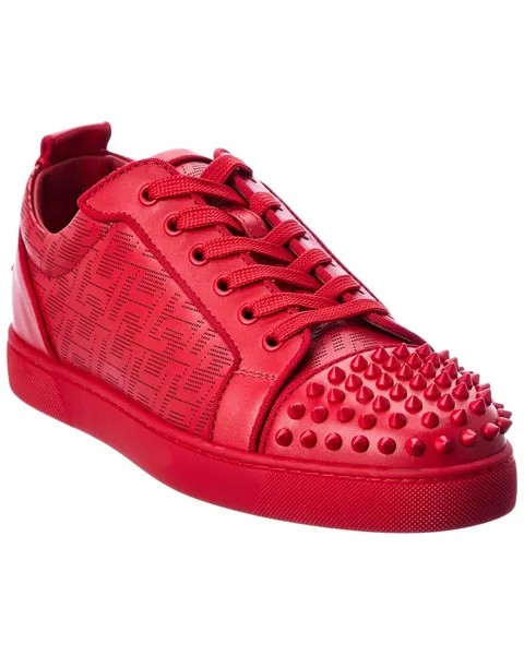 Christian Louboutin Louis Junior Spikes Orlato Кожаные Кроссовки, красный