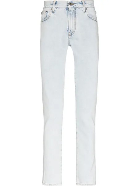 Off-White джинсы скинни с карманами, синий
