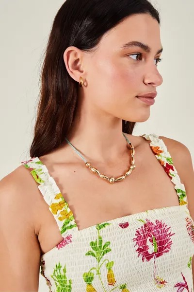 Ботаническое мини-платье Accessorize, белый