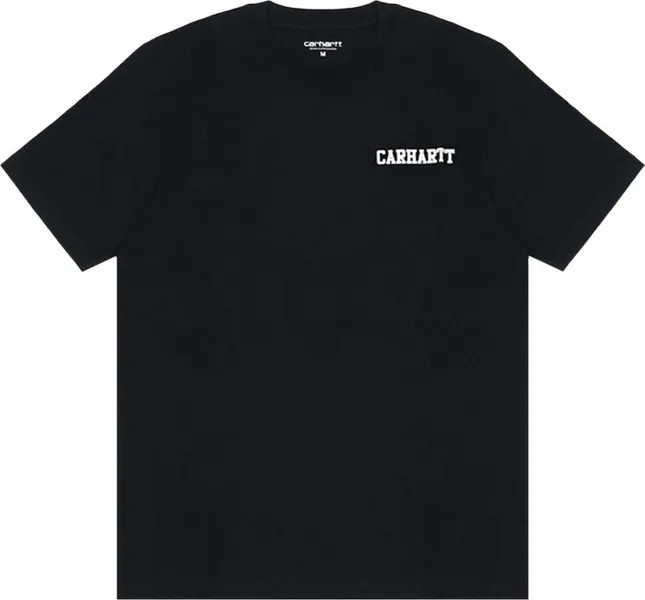 Футболка Carhartt WIP Short-Sleeve College Script IT T-Shirt 'Black', черный
