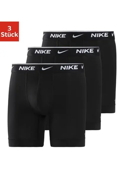 NIKE Underwear Боксеры (3 шт.) с особенно длинными штанинами и поясом с логотипом Nike, черный