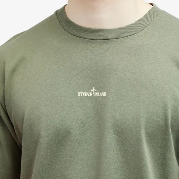 Stone Island Футболка с камуфляжным принтом One Badge, зеленый