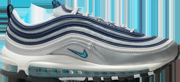 Кроссовки Nike Wmns Air Max 97 OG 'Metallic Silver Chlorine Blue', серебряный