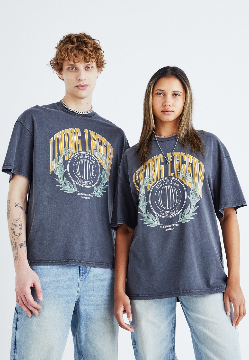 Футболка с принтом Jorlegend Tee Crew Neck Unisex Jack & Jones, серый