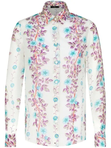 ETRO рубашка с цветочным принтом, белый