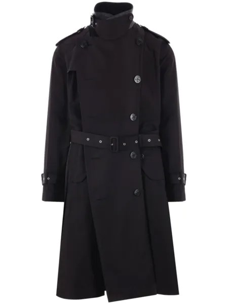 Sacai многослойный тренчкот, черный