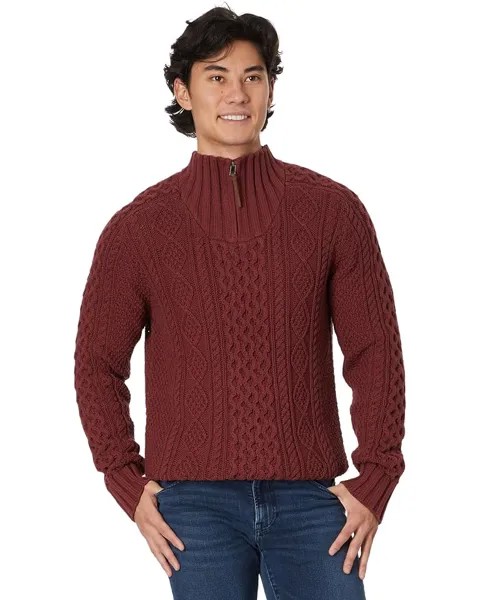Свитер L.L.Bean Signature Cotton Fisherman 1/4, бордовый