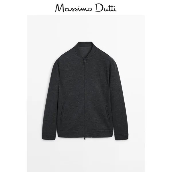 Куртка мужская Massimo Dutti в мотоциклетном стиле, серый