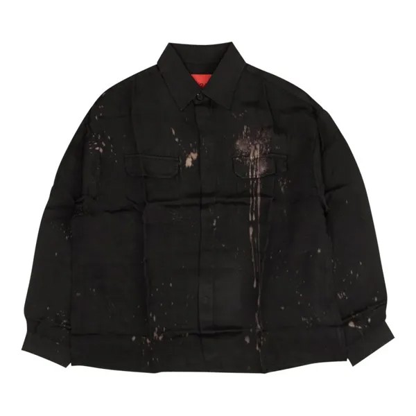 Рубашка 424 Bleached Long-Sleeve Button Down 'Black', черный