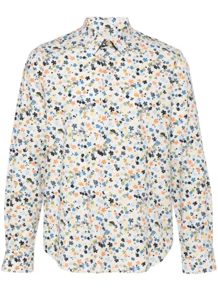 Paul Smith рубашка из органического хлопка с цветочным принтом, белый