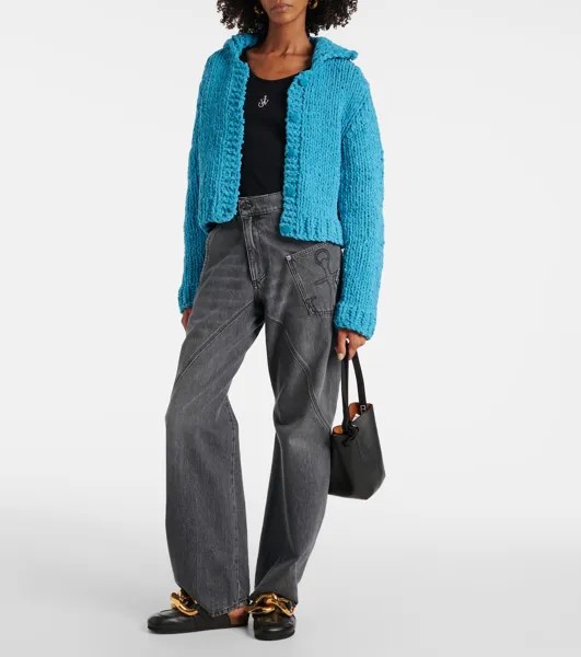 Кардиган из синели Jw Anderson, синий