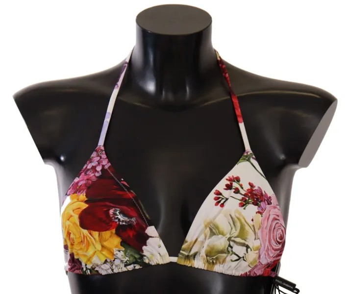 DOLCE - GABBANA Купальные костюмы Верх бикини Белый купальник с цветочным принтом IT2 / S Рекомендуемая розничная цена 280 долларов США