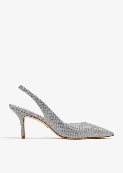 Туфли Stuart Weitzman Eva 75 Slingback, металлик