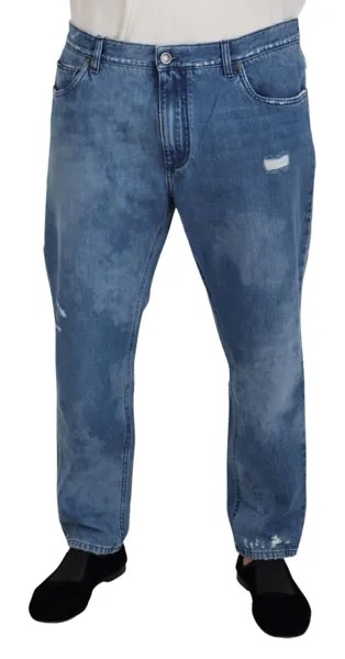 Джинсы DOLCE - GABBANA Синие потертые хлопковые повседневные джинсы IT54/W40/XL Рекомендуемая розничная цена 900 долларов США