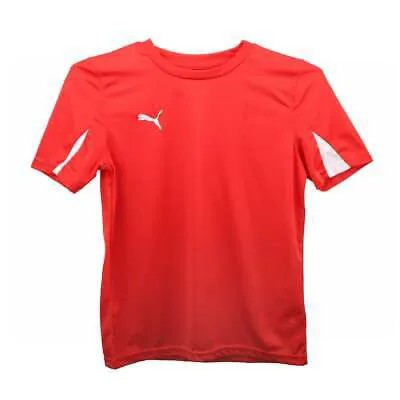 Футболка Puma Team с круглым вырезом и короткими рукавами для мальчиков, размер M 701269-01-Y