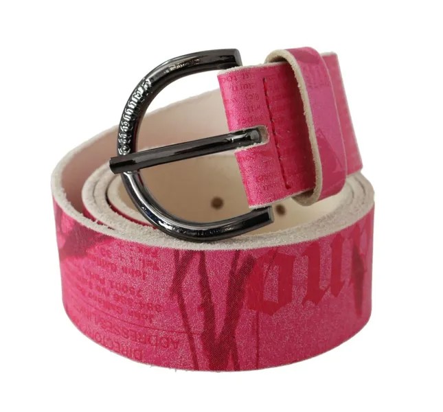 GALLIANO Ремень Розовый кожаный с буквенным логотипом и круглой пряжкой на талии s. 90 см / 4