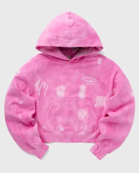 Худи Sporty & Rich Wellness Studio Tie Dye Cropped Hoodie, цвет taffy/white