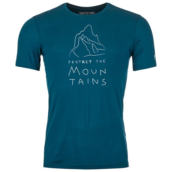 Рубашка из мериноса Ortovox 150 Cool Mountain Protector T Shirt, цвет Petrol Blue