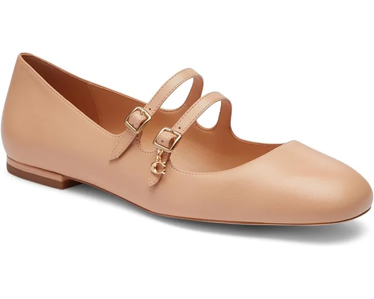 Туфли на плоской подошве COACH Whitley Leather Mary Jane, цвет Beechwood