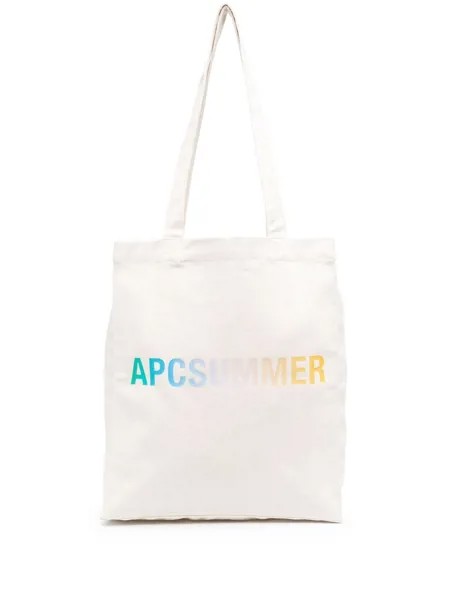 A.P.C. сумка-тоут с эффектом градиента и надписью