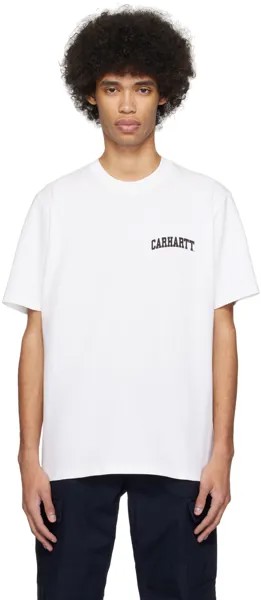 Белая футболка с надписью University Script Carhartt Work In Progress