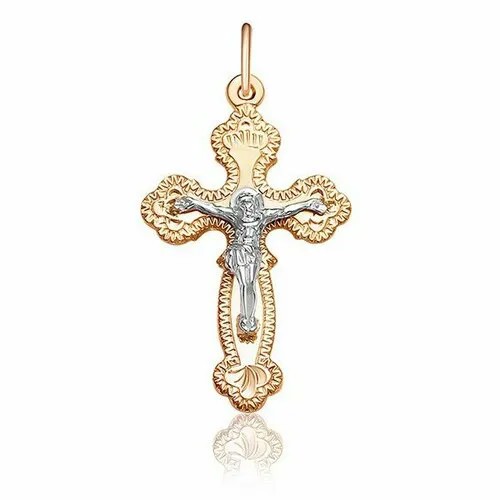 Крестик The Jeweller, красное золото, 585 проба, золотистый