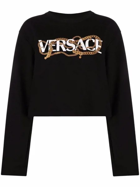 Versace укороченная толстовка с логотипом