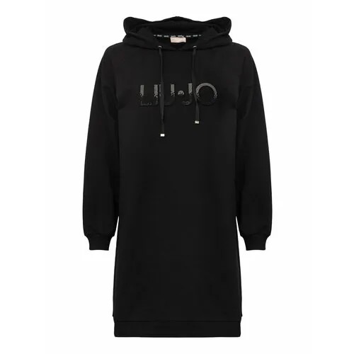 Джемпер LIU JO, длинный рукав, прямой силуэт, удлиненный, без карманов, размер S, черный