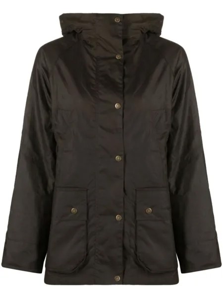 Barbour куртка на пуговицах с капюшоном, зеленый