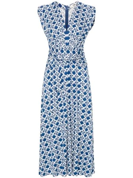 Diane Von Furstenberg платье миди Dorothee, синий