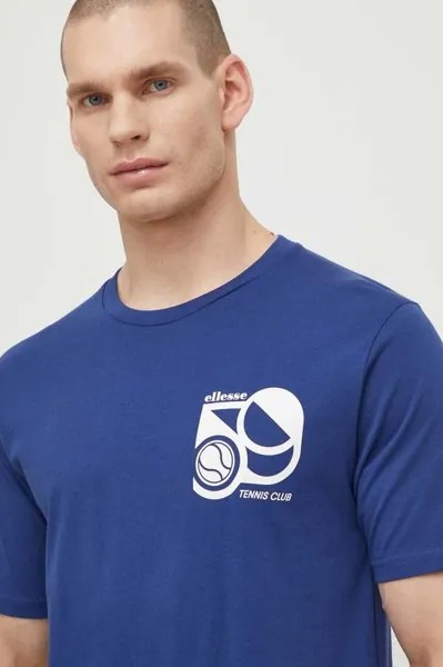 Хлопковая футболка Sport Club Ellesse, темно-синий