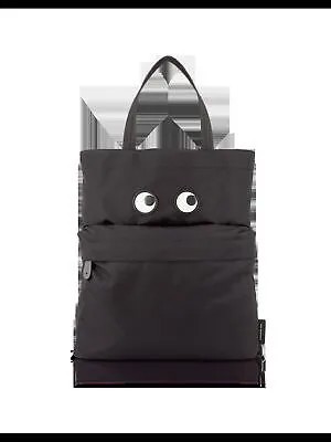 Anya Hindmarch Женская сумка-тоут с черными нейлоновыми глазами и двойными плоскими ремешками Кошелек
