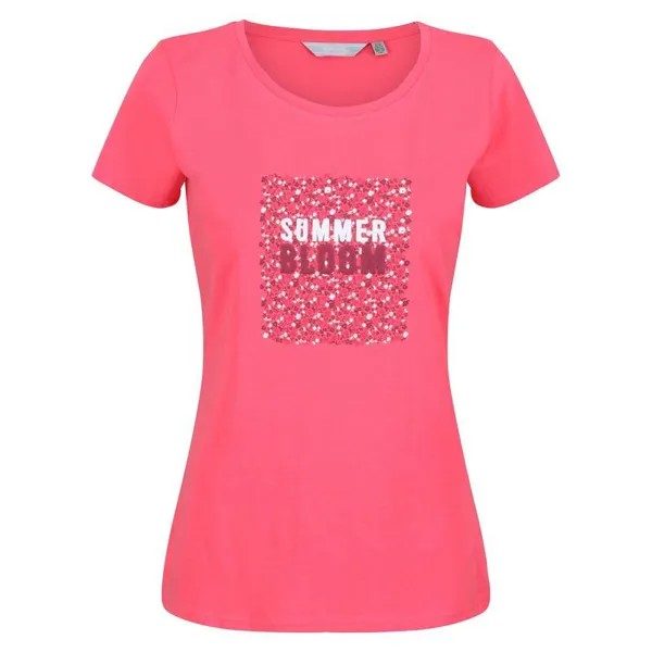 Женская футболка Breezed II с цветочным принтом тропического розового цвета REGATTA, цвет rosa
