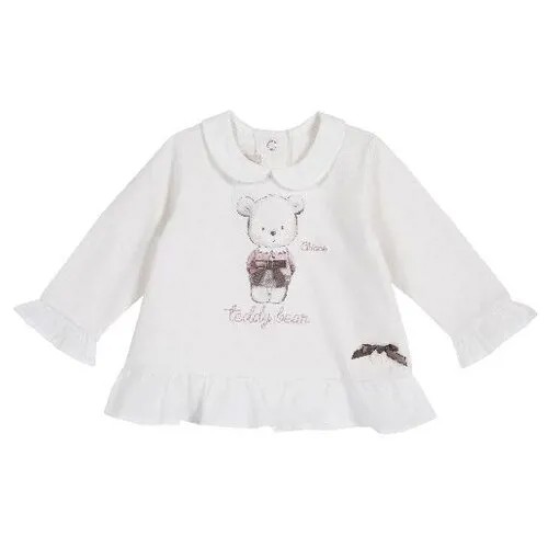 Лонгслив Chicco принт Красивый мишка, для девочек, размер 080, цвет белый