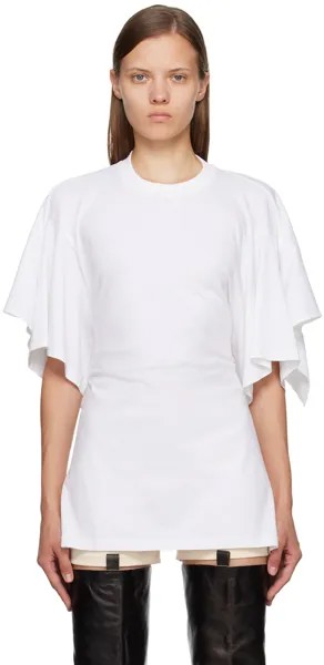 Белая футболка с открытой спиной MM6 Maison Margiela