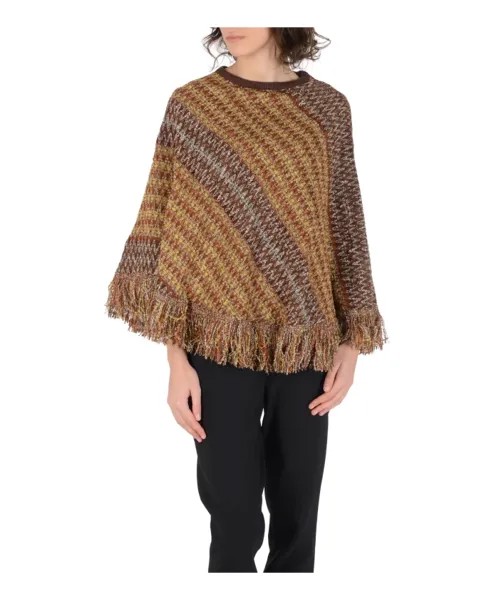Пончо из смесовой шерсти Missoni, мультиколор